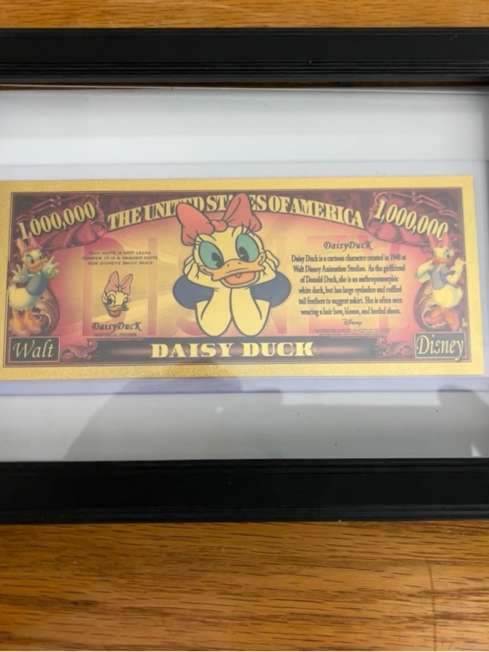 Disney Daisy Duck Framed Gold and Pink Decorative Print